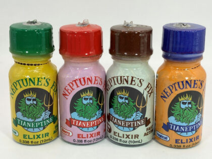 This photo provided by the FDA in January 2024 shows bottles of Neptune's Fix Elixir,