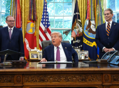 WASHINGTON, DC - SEPTEMBER 05: U.S. President Donald Trump announces plans for the 2026 G2