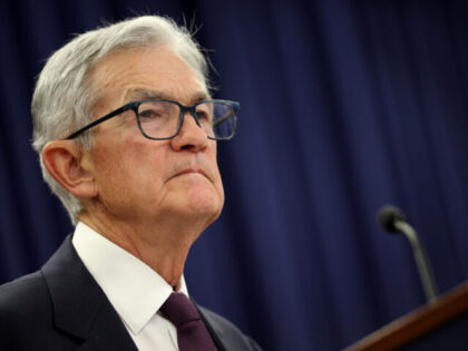 WASHINGTON, DC - JANUARY 28: Federal Reserve Chair Jerome Powell pauses while speaking dur