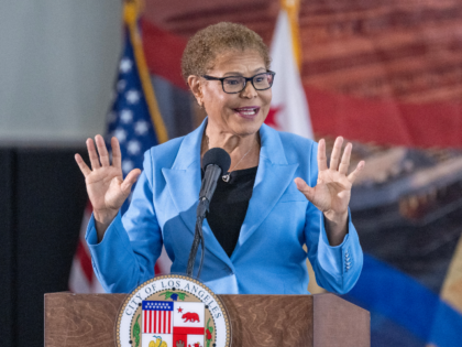 Los Angeles, CA - February 02: Los Angeles Mayor Karen Bass delivers her State of the City