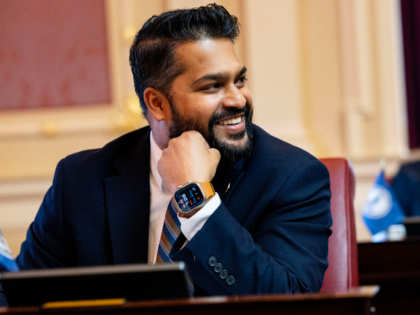 Virginia State Sen. Saddam Salim (D-Central Fairfax) during session in Senate Chambers at