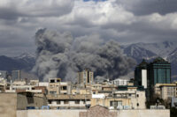 TEHRAN, IRAN - MARCH 01: Smoke rises from the area after it was targeted in attacks as a s