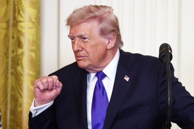 President Trump Hosts Medal Of Honor Ceremony US President Donald Trump speaks during a medal of honor ceremony in the East Room of the