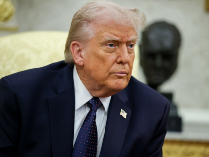 US President Donald Trump during a meeting with Friedrich Merz, Germany's chancellor, not