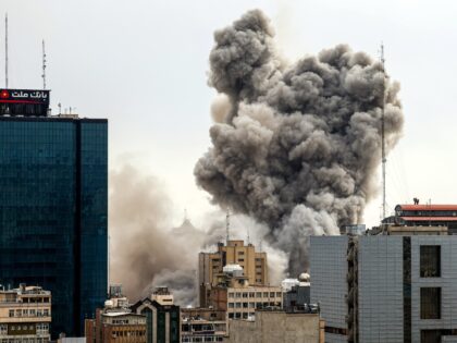 TEHRAN, IRAN - MARCH 02: A general view of Tehran with smoke visible in the distance after