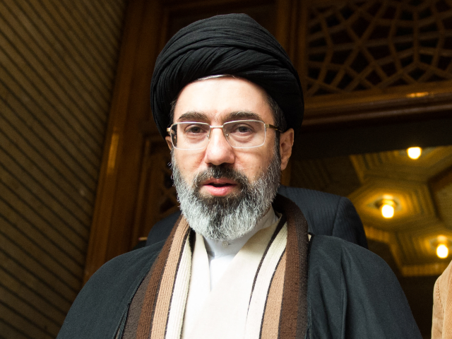 Mojtaba Khamenei; the son of the Iranian Supreme Leader Ayatollah Ali Khamenei; is seen in