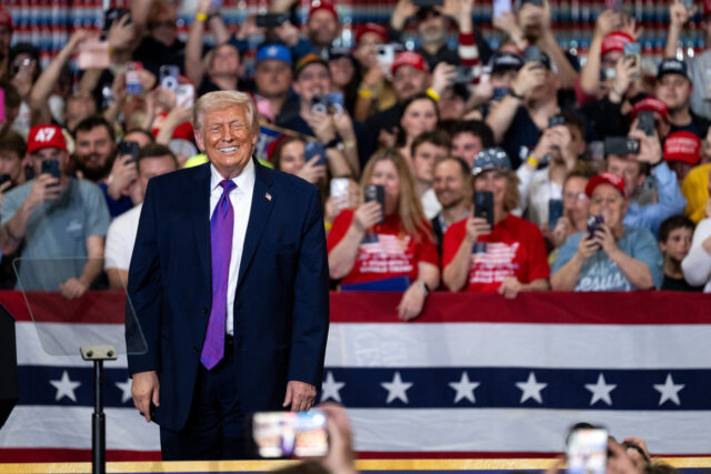 US President Donald Trump at Verst Logistics Contract Packaging Facility in Hebron, Kentuc