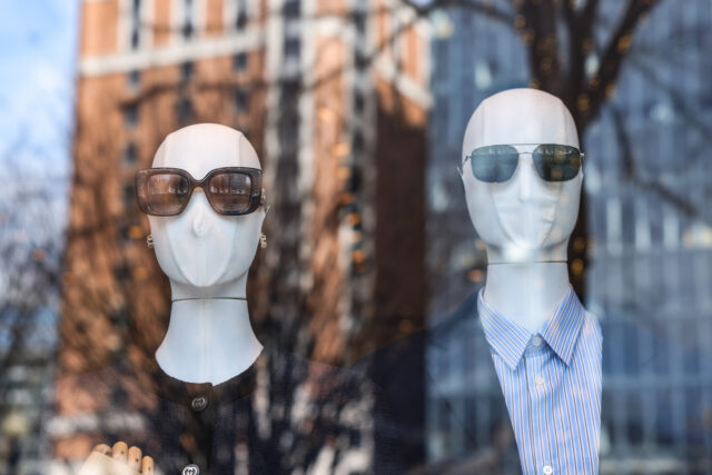 US Economy Ahead Of Gross Domestic Product Figures Release Sunglasses on mannequins in a window display at a store in Washington, DC, US, on Wednesda