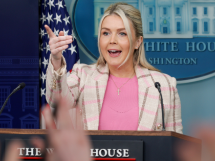 WASHINGTON, DC - MARCH 10: White House Press Secretary Karoline Leavitt takes questions du