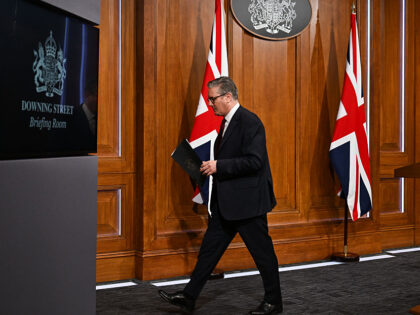 Keir Starmer, UK prime minster, during a news conference at Downing Street in London, UK,