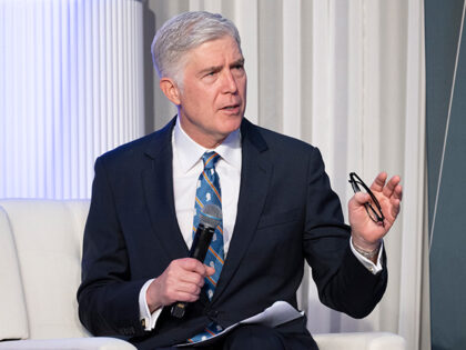 Supreme court justice, Neil M. Gorsuch (left) sits down for some candid banter with former