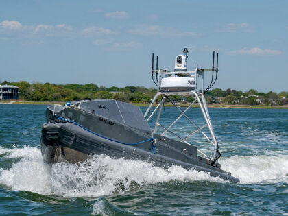 A U.S. Navy Global Autonomous Reconnaissance Craft (GARC) assigned to Naval Information Wa