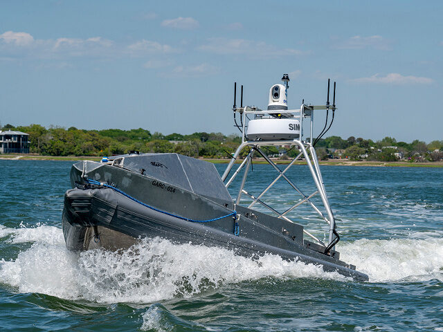 A U.S. Navy Global Autonomous Reconnaissance Craft (GARC) assigned to Naval Information Wa