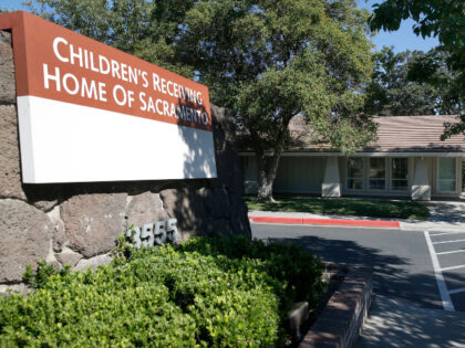The main entrance of the Children's Receiving Home of Sacramento is seen on Auburn Bo