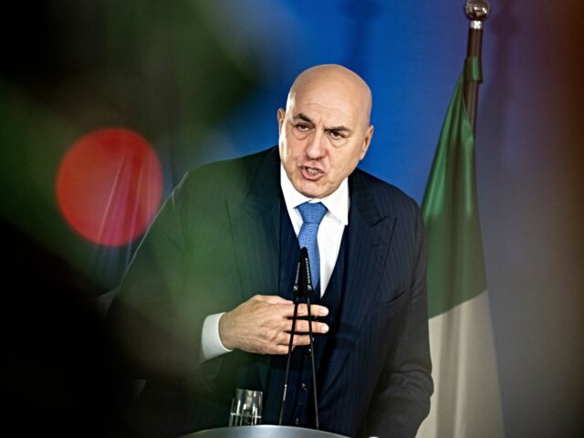 14 November 2025, Berlin: Guido Crosetto, Italian Minister of Defense, attends a press con