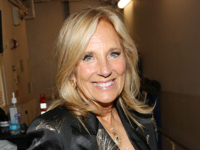 Dr. Jill Biden poses backstage at the hit Manhattan Theatre Club play "Punch" on