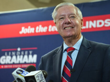 Sen. Lindsey Graham, R-S.C., speaks with supporters after filing his reelection paperwork