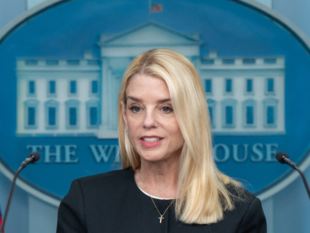 President Donald Trump holds a press conference with Attorney General Pam Bondi and Deputy