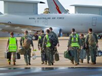Air crew prepare to board the the E-7A Wedgetail Airborne Early Warning and Control aircra
