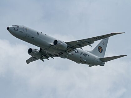 KANAGAWA, JAPAN - 2024/07/31: A Boeing P8A Poseidon multi-mission maritime patrol aircraft