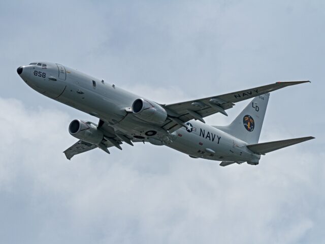 KANAGAWA, JAPAN - 2024/07/31: A Boeing P8A Poseidon multi-mission maritime patrol aircraft