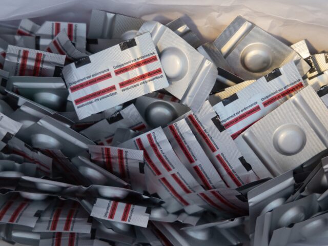 Abortion and morning-after pills are seen in the bag at Poland's first activist-run aborti