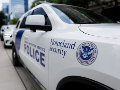 NASHVILLE, TENNESSEE - JUNE 25: Detail view of the U.S. Department of Homeland Security em