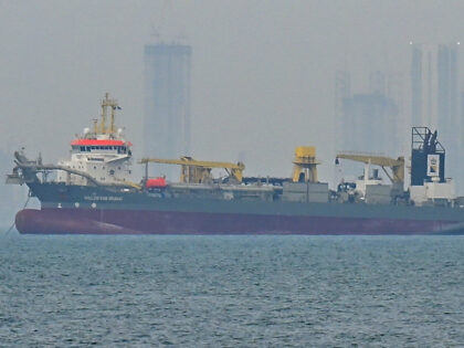 Commercial ships anchor off the coast of the United Arab Emirates due to navigation disrup