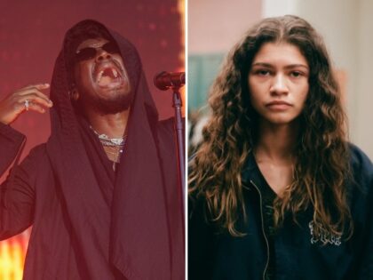Left: Labrinth performs during Lollapalooza at Grant Park on August 01, 2024 in Chicago, I