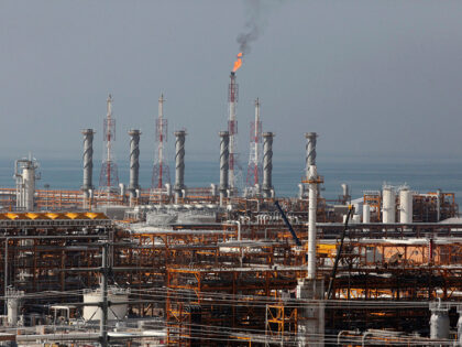 FILE - A partially constructed gas refinery at the South Pars gas field is seen on the nor