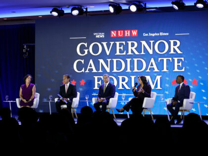Los Angeles, CA - September 28: (From left) Former Congressmember Katie Porter, former Los