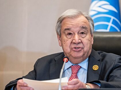 Secretary General of the United Nations Antonio Guterres speaks during a press conference
