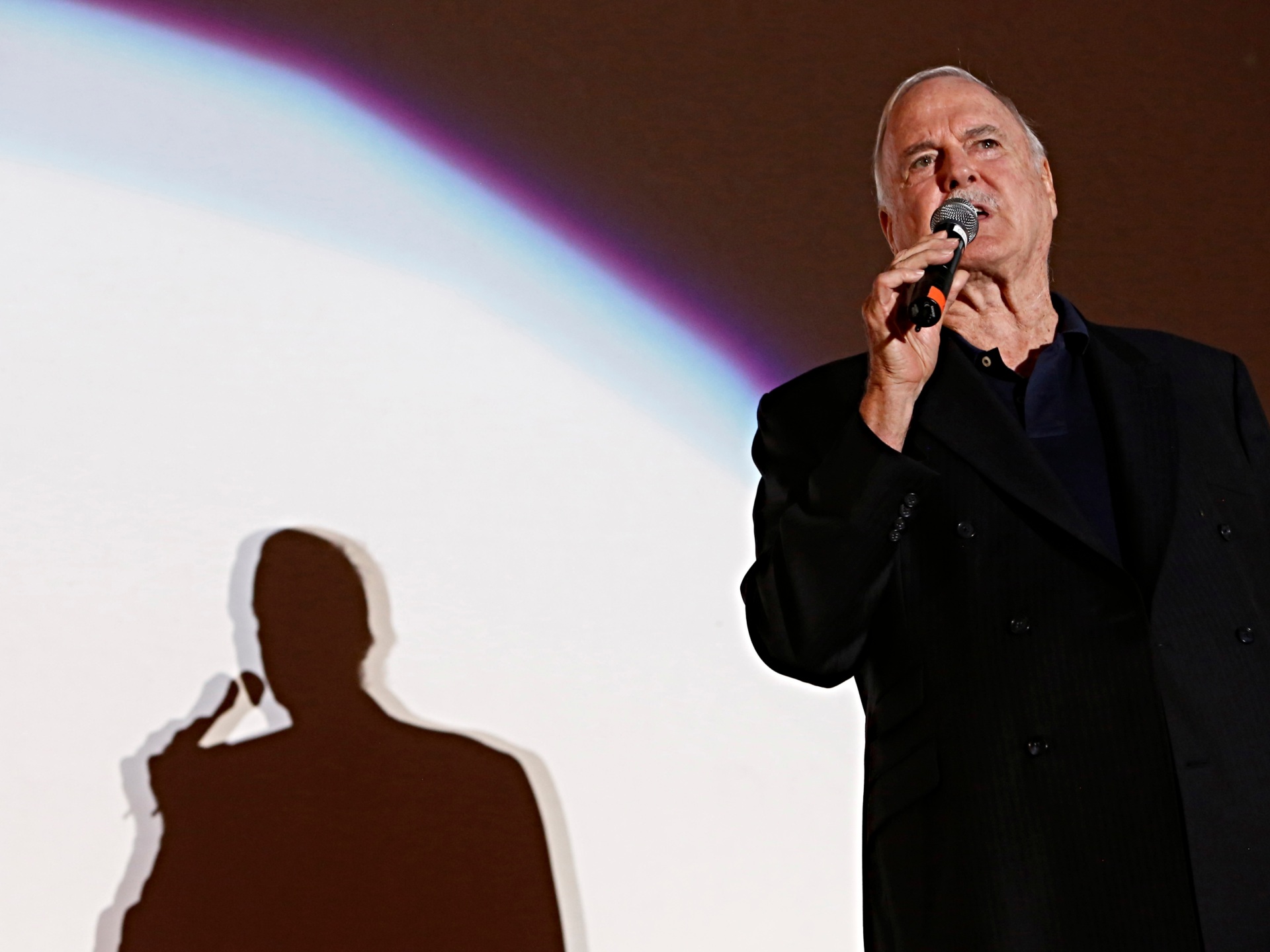 John Cleese posing for a photo, the Monty Python star who declared Britain is built on Christian values