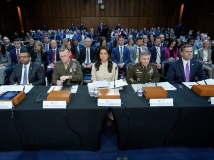 From left, FBI Director Kash Patel, Defense Intelligence Agency Director James Adams, Dire