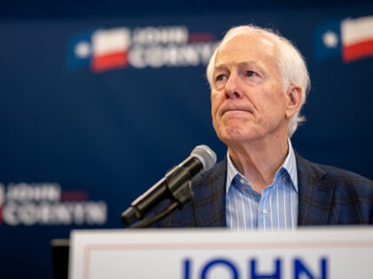 AUSTIN, TEXAS - MARCH 03: Sen. John Cornyn (R-TX) speaks to members of the media at the Au