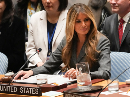 US First Lady Melania Trump chairs a meeting of the United Nations Security Council at UN