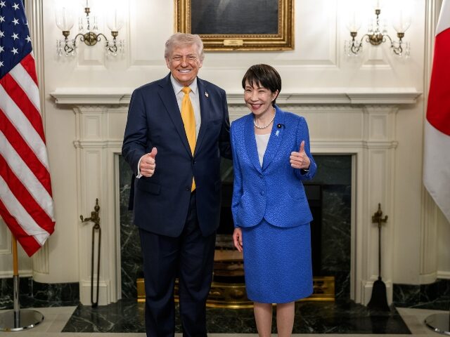 President Donald J. Trump poses for a photo with Japanese Prime Minister Sanae Takaichi in