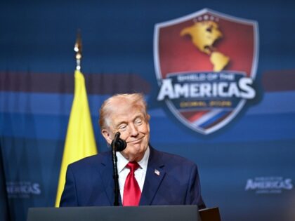 DORAL, FLORIDA - MARCH 07: U.S. President Donald Trump speaks as he hosts the “The Shiel