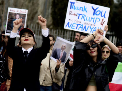 trumpdanceiran ROME, ITALY - MARCH 2:Girls from the anti-regime Iranian community celebrate the assassina