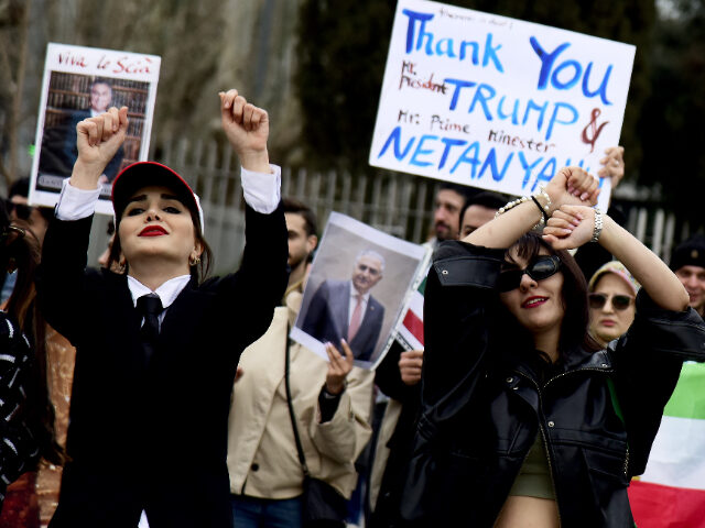 ROME, ITALY - MARCH 2:Girls from the anti-regime Iranian community celebrate the assassina