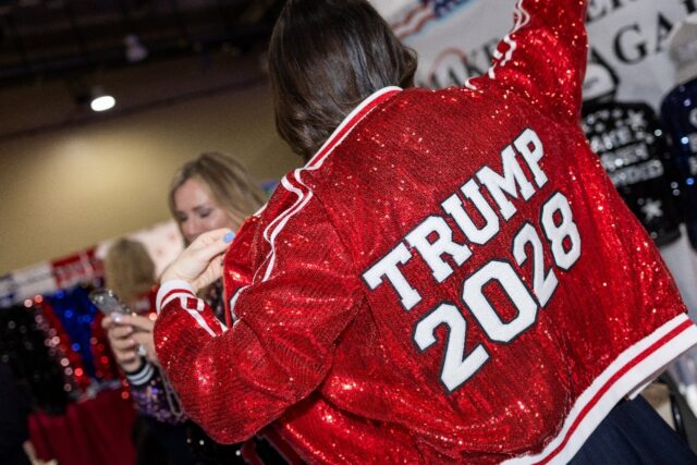 An attendee at the Conservative Political Action Conference (CPAC) in Grapevine, Texas, th