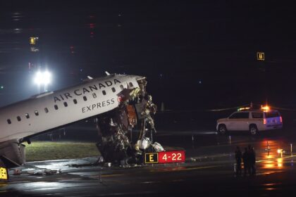 The deadly collision crushed the cockpit of the Bombardier aircraft