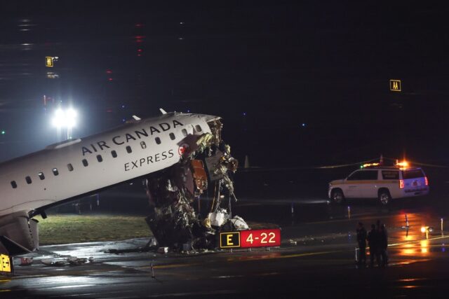 The deadly collision crushed the cockpit of the Bombardier aircraft