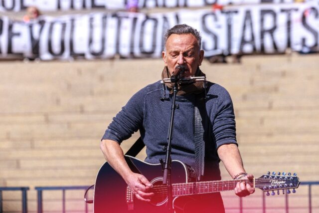 Famed US musician Bruce Springsteen headlined the 'No Kings" flagship rally in M