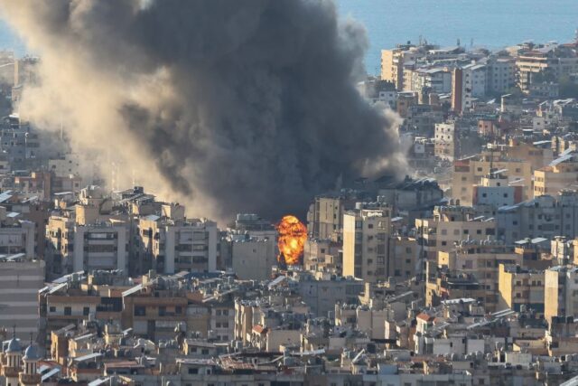 Israel bombed Beirut's southern suburbs on Monday, two days after launching strikes o