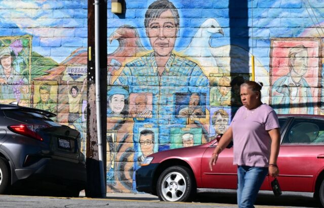 Murals of labor movement icon Cesar Chavez are found all over California