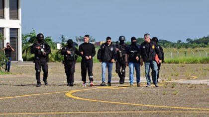 Notorious Latin American narco trafficker Marset (3rd left) has finally been arrested in B