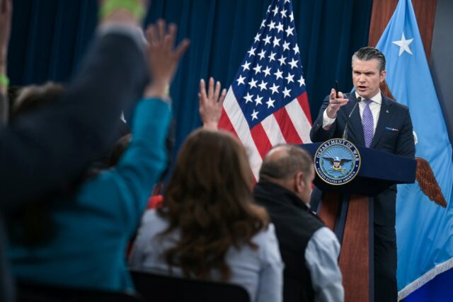 Pentagon chief Pete Hegseth told a press conference that talks to end the Middle East war