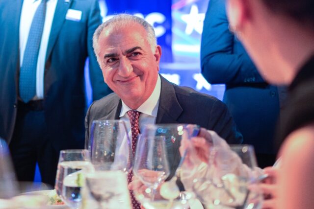 Reza Pahlavi, the exiled son of Iran's last shah, earned several standing ovations at