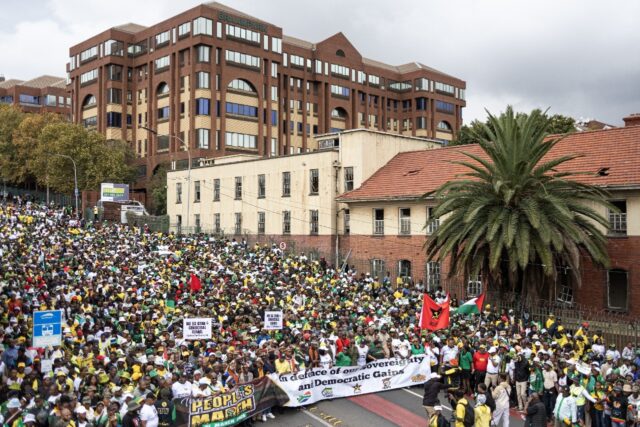 Thousands of South Africans marched 'in defence of our sovereignty' in the face
